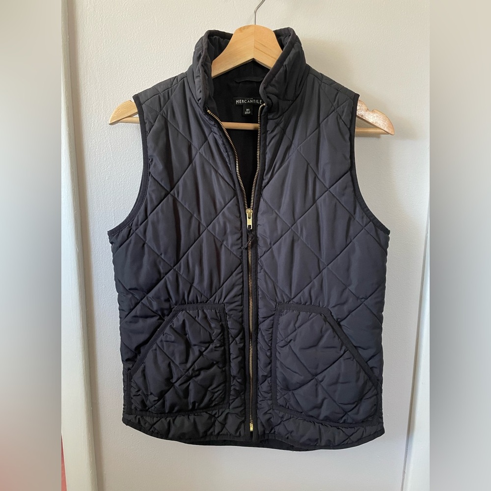 J. Crew Factory Black Quilted Women's Vest size XS